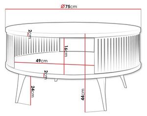 Konferenční stolek ROENNI 75 cm černá/bílá