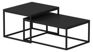 SADA 2x Konferenční stolek LEKA 72x45/60x45 cm černá