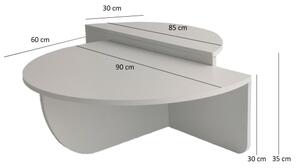 SADA 2x Konferenční stolek PODIUM 90x60/85x30 cm bílá