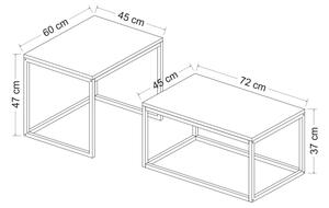 SADA 2x Konferenční stolek LEKA 72x45/60x45 cm černá