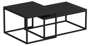 SADA 2x Konferenční stolek LEKA 72x45/60x45 cm černá