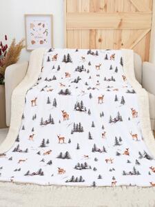 MK Lůžkoviny Beránková deka mikroplyš 150 × 200 cm – Zimní les
