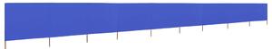 9dílná zástěna proti větru textil 1200 x 80 cm azurově modrá