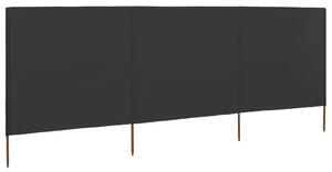 3dílná zástěna proti větru látková 400 x 160 cm antracitová