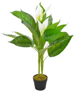 Umělá rostlina toulitka s květináčem bílá 90 cm
