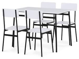 Vikio Jídelní set s 4 židlemi 110x70 cm barva bílá AJSA111B