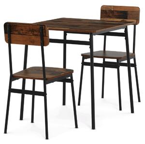 Vikio Jídelní set s 2 židlemi 70x70 cm dekor old wood AJSA107OW