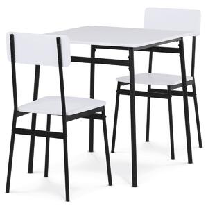 Vikio Jídelní set s 2 židlemi 70x70 cm barva bílá AJSA107B