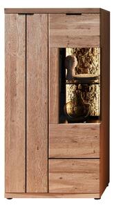 VITRÍNA, divoký dub, korek, černá, divoký dub, 75/148/42 cm Linea Natura - Kredence a vitríny