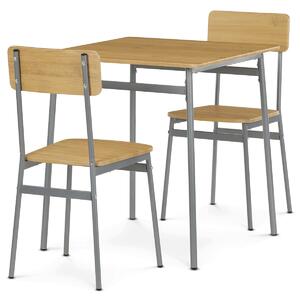Vikio Jídelní set s 2 židlemi 70x70 cm dekor dub AJSA108D