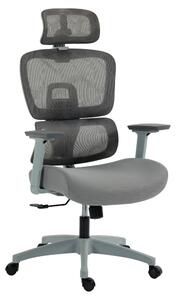 Ergonomická kancelářská židle COSMO - šedá síťovina / nosnost 150 kg