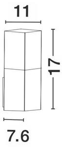 NV 713412 Venkovní nástěnné svítidlo STICK tmavě šedý hliník bílý akryl E27 1x12W 220-240V IP54 bez žárovky - NOVA LUCE