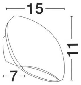 NV 741662 Venkovní nástěnné svítidlo COMO tmavě šedý hliník skleněný difuzor LED 2x3W 3000K 220-240V 2x34st. IP54 světlo nahoru a dolů - NOVA LUCE