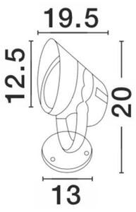 NV 742071 Venkovní reflektor NORTH hliník tmavě šedá a sklo LED 18W 3000K 100-240V 48st. IP65 - NOVA LUCE