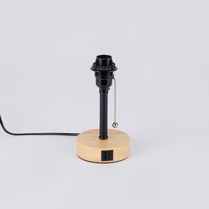 Brilagi - Stolní lampa s USB portem TABLON 1xE27/25W/230V dub/černá/šedá 7