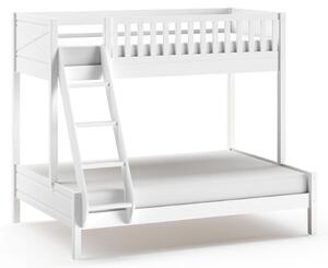 Bílá borovicová dvoupatrová postel Vipack Scott 90 x 200 cm a 140 x 200 cm