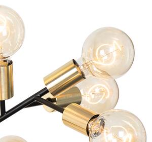Moderní závěsná lampa černá se zlatými 24 světly - Juul
