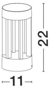 NV 826423 Venkovní sloupkové svítidlo DEVORA tmavě šedý hliník a skleněný difuzor LED 8W 3000K 220-240V IP54 - NOVA LUCE