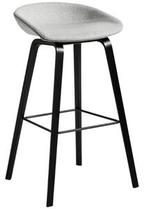 Šedá čalouněná barová židle HAY AAS 33 s dubovou podnoží 75 cm