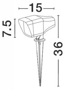 NV 875409 Venkovní svítidlo s bodcem INSIDE tmavě šedý hliník a sklo GU10 1x7W 220-240V IP54 bez žárovky - NOVA LUCE