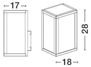 NV 870026 Venkovní nástěnné svítidlo ZEST černý litý hliník čiré sklo E27 1x12W 220-240V IP54 bez žárovky - NOVA LUCE