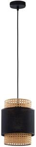 Micadoni Černé ratanové závěsné světlo Castor 20 cm