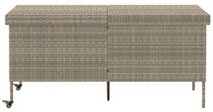 Zahradní úložný box s kolečky světle šedý 160x55x75 polyratan