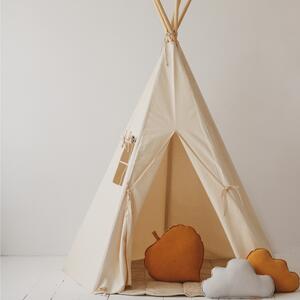 Moi Mili Béžový bavlněný teepee stan s podložkou Navajo 170 x 130 cm