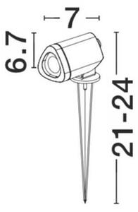 NV 9010003 Venkovní svítidlo s bodcem INSIDE černý hliník a sklo LED 3W 3000K 220-240V 24st. IP65 - NOVA LUCE