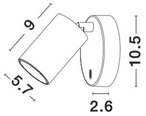 NV 9011922 Bodové svítidlo NET černý hliník vypínač na těle GU10 1x10W IP20 220-240V bez žárovky - NOVA LUCE