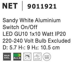 NV 9011921 Bodové svítidlo NET bílý hliník vypínač na těle GU10 1x10W IP20 220-240V bez žárovky - NOVA LUCE
