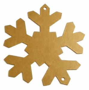 DECOLED Vánoční ozdoba vločka zlatá kovová 10 cm, venkovní