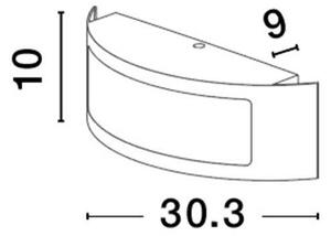 NV 9020933 Venkovní nástěnné svítidlo ZENITH tmavě šedý hliník akrylový difuzor proti oslnění E27 1x12W 220-240V bez žárovky IP44 - NOVA LUCE