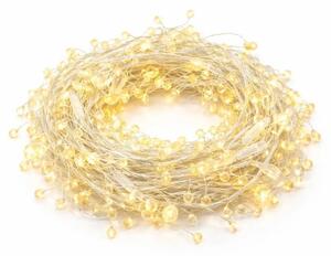 DECOLED Eco Fix světelný řetěz venkovní s krystalky, 8 m, teple bílá, 80 diod, 36 V, čirý kabel, IP44