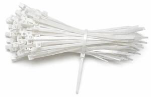 DECOLED Plastové stahovací pásky 3,6 mm × 20 cm bílé, balení 100 ks