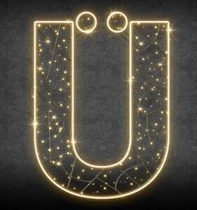 2D LED světelné písmeno Ü, výška 115 cm, teple bílá, 36 V, 14,5 W