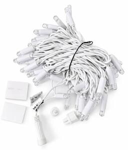 DECOLED Eco fix LED světelný řetěz 10 m, 60 zářivějších diod, teple bílá, 36V, bílý kabel, IP44