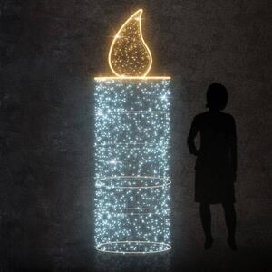 Easy Fix 3D LED světelná svíčka, 80 × 220 cm, ledově a teple bílá, 230 V, 43,3 W, ze 2 dílů