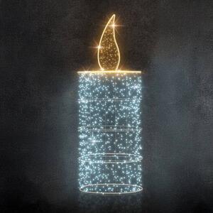 Easy Fix 3D LED světelná svíčka, 80 × 195 cm, ledově a teple bílá, 230 V, 43,1 W, ze 2 dílů