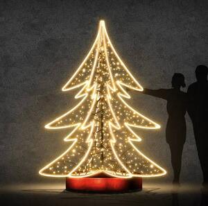Eco Fix 3D LED šestiramenný strom, 170 × 250 × 170 cm, teple bílá, hliník