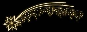 Eco Fix 2D LED světelná kometa s chvostem, závěsná, 200 × 60 × 70 cm, teple bílá, 3D tisk, zlatá