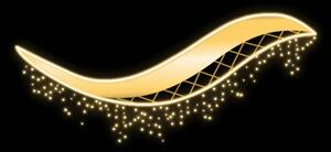 Easy Fix 2D LED světelný převěs vlna, 270 × 135 × 4 cm, teple bílá, hliník, zlatá, interiér