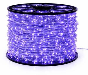 Easy Fix LED světelný řetěz, 100 m, modrý, 2000 diod, bílý kabel, IP67, cívka