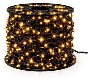 Easy Fix LED světelný řetěz venkovní, 100 m, teple bílá s FLASH, 1000 diod, černý kabel, IP44, cívka