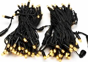 DECOLED Easy Fix LED světelný řetěz, 20 m, venkovní, teple bílá, 120 diod, černý kabel, IP67