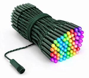 Barevná světýlka venkovní Twinkly strings PRO 25 m, RGB 250 diod, tmavě zelený kabel, IP44