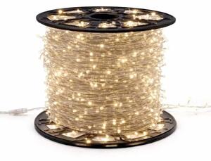 Easy Fix LED světelný řetěz, 100 m, teple bílá s Flash, 1000 diod, čirý kabel, IP20, interiér, cívka