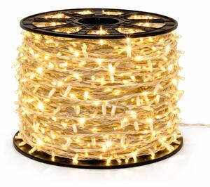 DECOLED Easy Fix LED světelný řetěz, 100 m, venkovní, teple bílá s FLASH, 2000 diod, bílý kabel, IP67, cívka