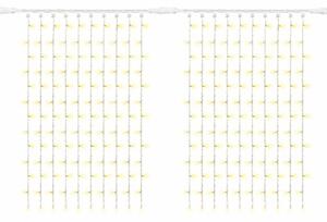 Easy Fix LED závěs světelný venkovní 200 × 150 cm, teple bílá s FLASH, 300 diod, bílý kabel IP67, prodlužovací