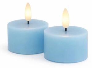 SIRIUS Sada LED čajové svíčky na baterie Sille Tealight, Ø 6 × 3,4 cm, modrá obloha, z pravého vosku, balení 2 ks